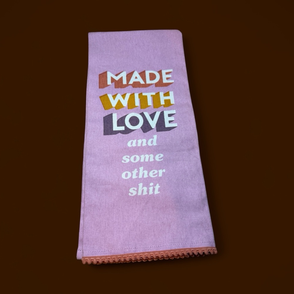 Pink Kitchen Towel with Fun Text‎